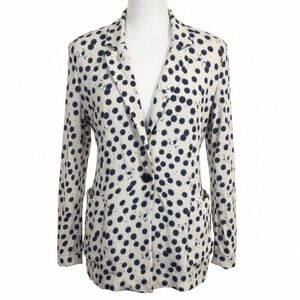 Anna Glover x H&M S‎ Blazer Cream Navy Polka Dot Moth Artsy Cottage
